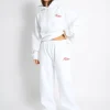 Sale Kaiia Snowflake Logo Flared Joggers White & Red Sculpt & Leisure | Kaiia The Label