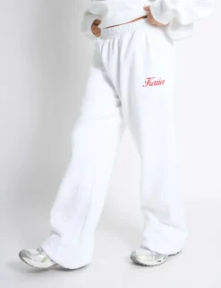 Sale Kaiia Snowflake Logo Flared Joggers White & Red Sculpt & Leisure | Kaiia The Label
