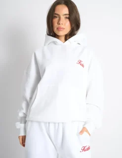 Fashion Kaiia Snowflake Logo Oversized Hoodie White & Red Sculpt & Leisure | Kaiia The Label