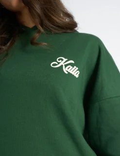 Best Kaiia Snowflake Logo Oversized Hoodie Forest Green Sculpt & Leisure | Kaiia The Label