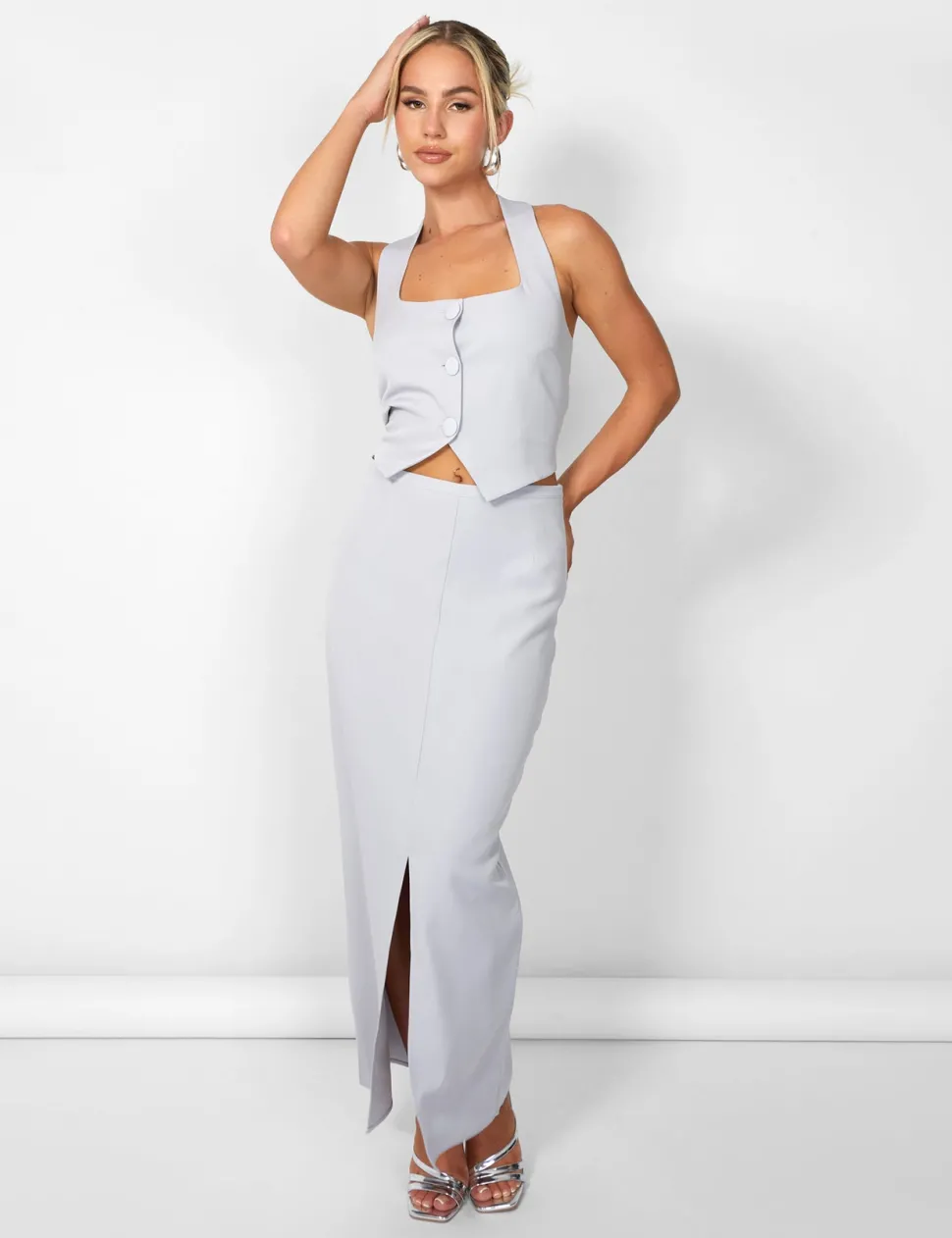 Cheap Kaiia Split Front Maxi Skirt Co-ord in Sculpt & Leisure | Kaiia The Label