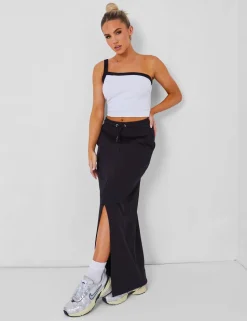Cheap Kaiia Split Front Sweat Maxi Skirt in Sculpt & Leisure | Kaiia The Label