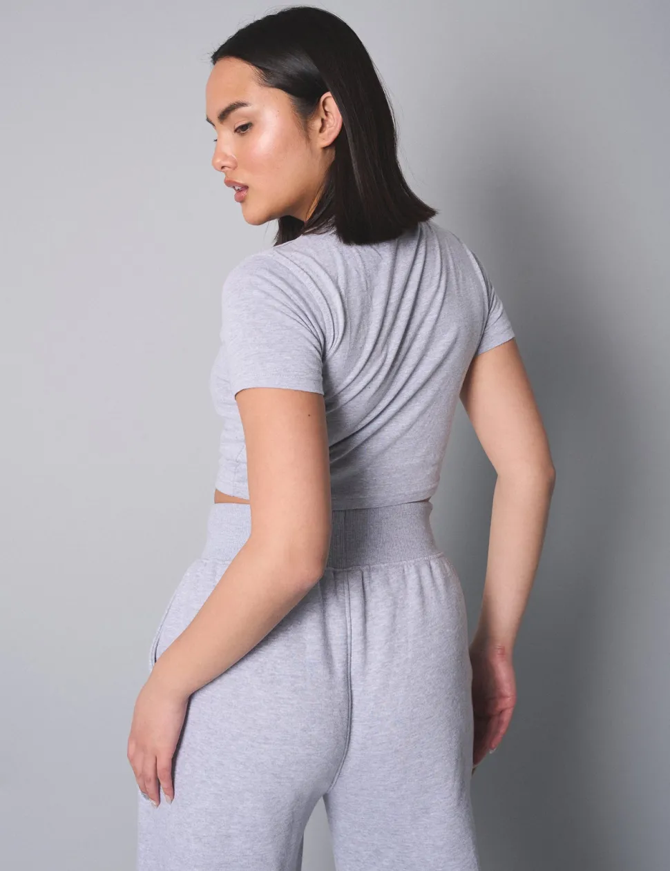 Sale Kaiia Sport Baby Tee Grey Marl Sculpt & Leisure | Kaiia The Label