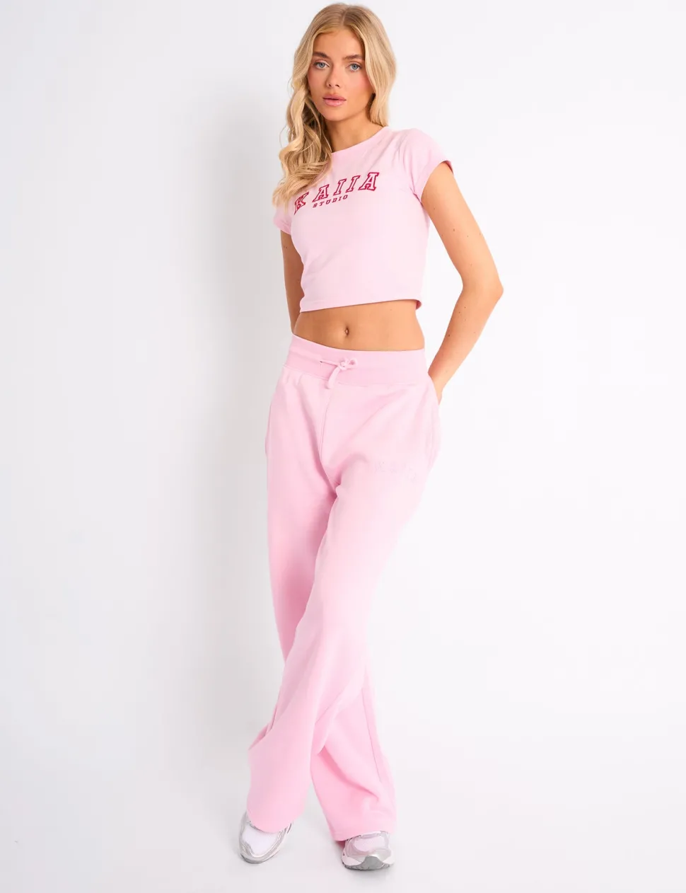 Fashion Kaiia Sport Baby Tee Pink & Red Sculpt & Leisure | Kaiia The Label