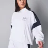 Best Sale Kaiia Sport Contrast Panel Oversized Hoodie White with Navy Sculpt & Leisure | Kaiia The Label