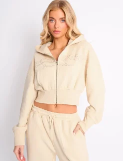 Discount Kaiia Sport Logo Cropped Zip Up Hoodie Sculpt & Leisure | Kaiia The Label