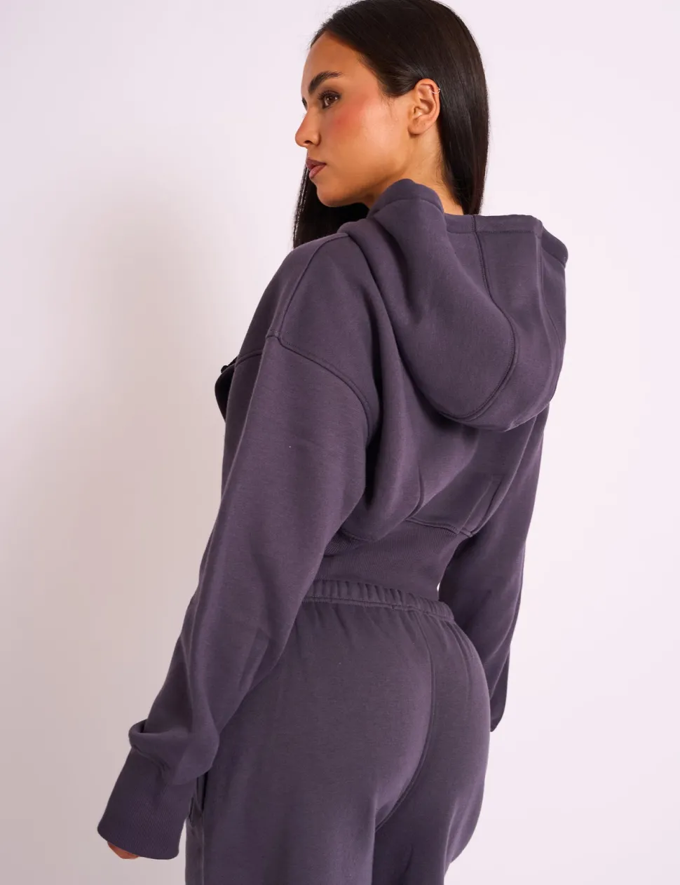 Discount Kaiia Sport Logo Zip Through Cropped Hoodie Dark Grey Sculpt & Leisure | Kaiia The Label