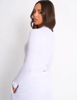 Best Kaiia Sport Long Sleeve Baby Tee Light Grey Marl & Red Sculpt & Leisure | Kaiia The Label