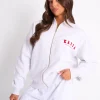 Cheap Kaiia Sport Oversized Bomber Light Grey Marl & Red Sculpt & Leisure | Kaiia The Label