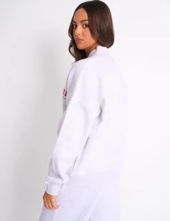Cheap Kaiia Sport Oversized Bomber Light Grey Marl & Red Sculpt & Leisure | Kaiia The Label