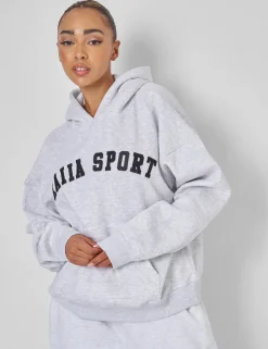 Clearance Kaiia Sport Oversized Hoodie Light Marl Curve | Sculpt & Leisure
