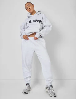 Clearance Kaiia Sport Oversized Hoodie Light Marl Curve | Sculpt & Leisure