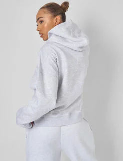 Clearance Kaiia Sport Oversized Hoodie Light Marl Curve | Sculpt & Leisure