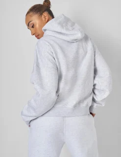 Clearance Kaiia Sport Oversized Hoodie Light Marl Curve | Sculpt & Leisure