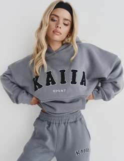 Best Sale Kaiia Sport Oversized Logo Hoodie in Charcoal Sweatshirt & Hoodies | Hoodies & Sweatshirts