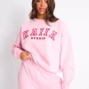 Clearance Kaiia Sport Oversized Sweatshirt Pink & Red Sculpt & Leisure | Kaiia The Label