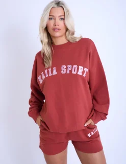 Cheap Kaiia Sport Oversized Sweatshirt Rust & Pink Sculpt & Leisure | Kaiia The Label