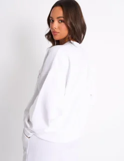 Cheap Kaiia Sport Oversized Sweatshirt White & Sand Sculpt & Leisure | Kaiia The Label