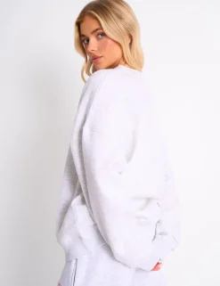 Fashion Kaiia Sport Oversized Sweatshirt Grey Marl & Red Sculpt & Leisure | Kaiia The Label