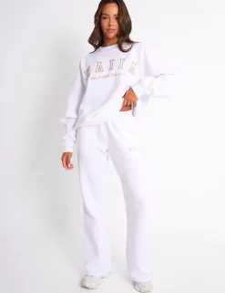 Cheap Kaiia Sport Oversized Sweatshirt White & Sand Sculpt & Leisure | Kaiia The Label