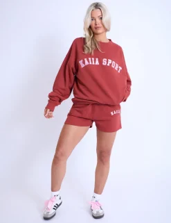 Cheap Kaiia Sport Oversized Sweatshirt Rust & Pink Sculpt & Leisure | Kaiia The Label