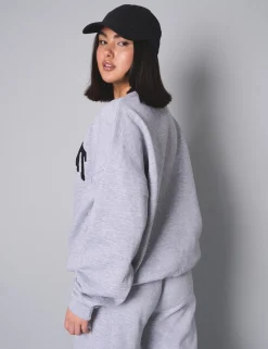 Hot Kaiia Sport Slogan Oversized Sweatshirt Grey Marl Sculpt & Leisure | Kaiia The Label
