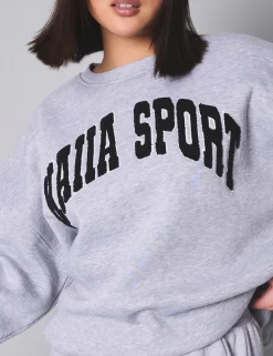 Hot Kaiia Sport Slogan Oversized Sweatshirt Grey Marl Sculpt & Leisure | Kaiia The Label