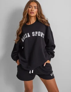 Flash Sale Kaiia Sport Slogan Sweatshirt Black Sculpt & Leisure | Kaiia The Label