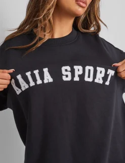 Flash Sale Kaiia Sport Slogan Sweatshirt Black Sculpt & Leisure | Kaiia The Label