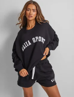 Flash Sale Kaiia Sport Slogan Sweatshirt Black Sculpt & Leisure | Kaiia The Label