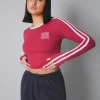 Store Kaiia Sporty Long Sleeve Tee with Contrast Binding in and White Sculpt & Leisure | Kaiia The Label