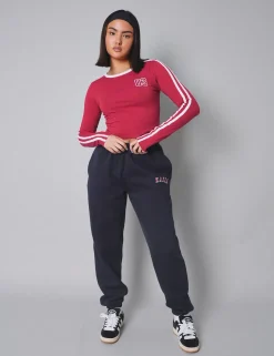 Store Kaiia Sporty Long Sleeve Tee with Contrast Binding in and White Sculpt & Leisure | Kaiia The Label