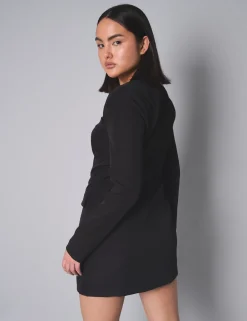Store Kaiia Square Neck Long Sleeve Tailored Dress Sculpt & Leisure | Kaiia The Label