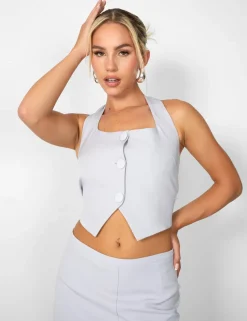 Outlet Kaiia Square Neck Waistcoat Top Co-ord in Sculpt & Leisure | Kaiia The Label