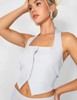 Outlet Kaiia Square Neck Waistcoat Top Co-ord in Sculpt & Leisure | Kaiia The Label