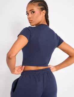 Shop Kaiia Star Baby Tee Navy & Pink Sculpt & Leisure | Kaiia The Label