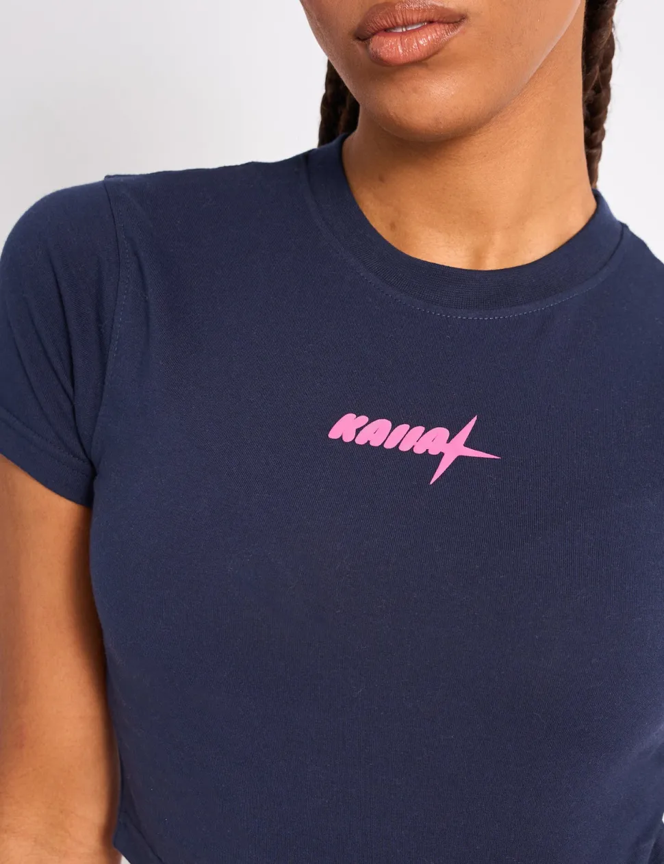 Shop Kaiia Star Baby Tee Navy & Pink Sculpt & Leisure | Kaiia The Label