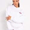 Clearance Kaiia Star Graphic Oversized Hoodie White & Hot Pink Sculpt & Leisure | Kaiia The Label