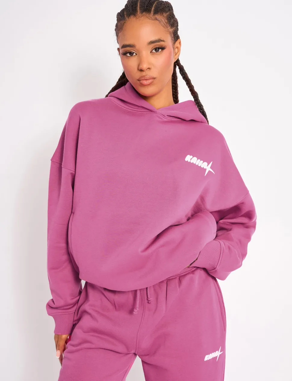 Cheap Kaiia Star Graphic Oversized Hoodie Hot Pink Sculpt & Leisure | Kaiia The Label