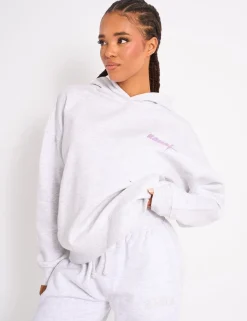 Cheap Kaiia Star Graphic Oversized Hoodie Grey Marl Sculpt & Leisure | Kaiia The Label