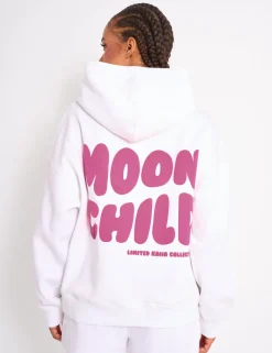 Clearance Kaiia Star Graphic Oversized Hoodie White & Hot Pink Sculpt & Leisure | Kaiia The Label