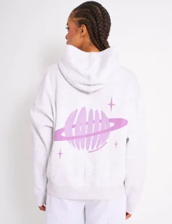 Cheap Kaiia Star Graphic Oversized Hoodie Grey Marl Sculpt & Leisure | Kaiia The Label