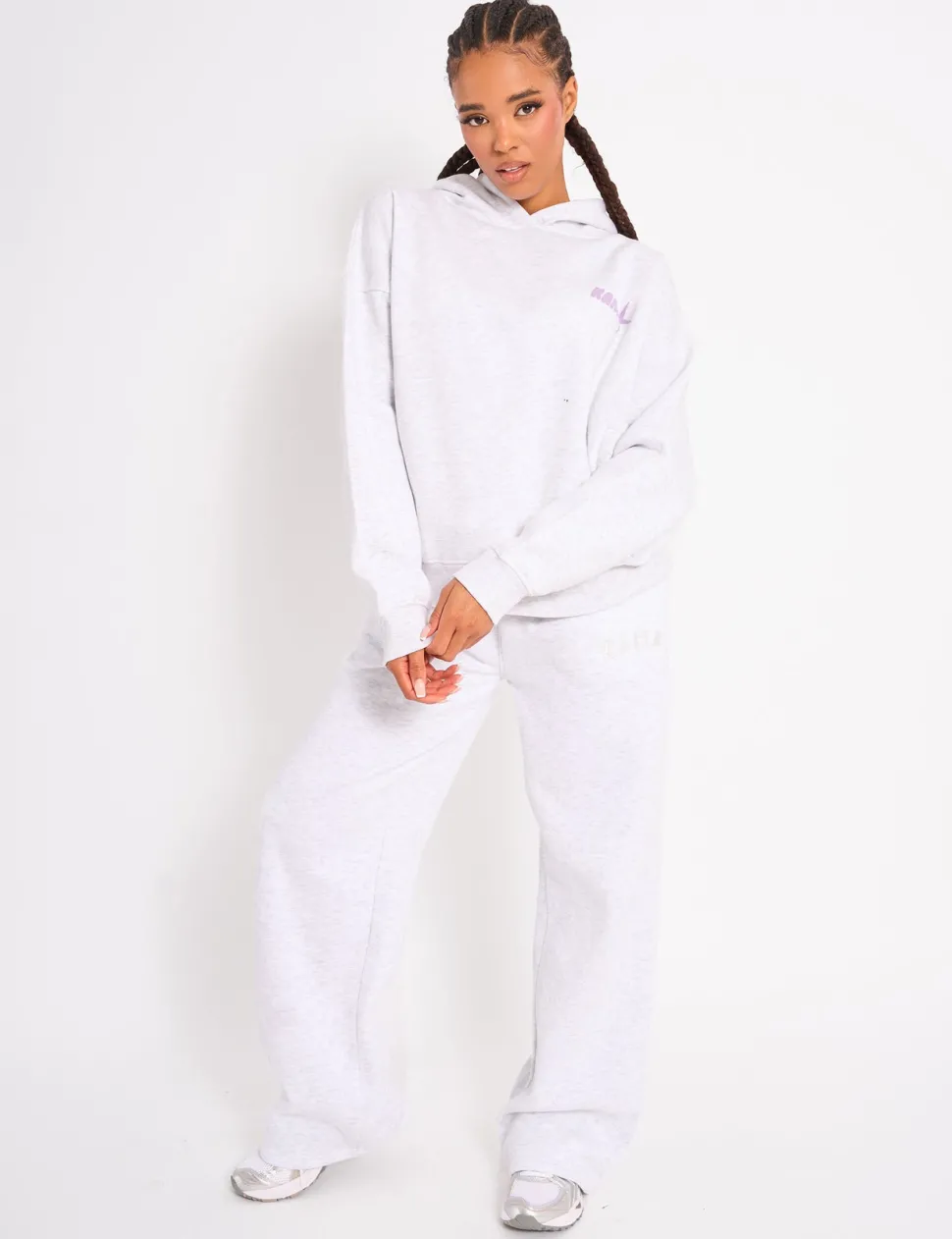 Cheap Kaiia Star Graphic Oversized Hoodie Grey Marl Sculpt & Leisure | Kaiia The Label
