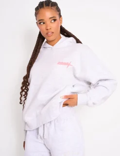 Cheap Kaiia Star Ombre Graphic Oversized Hoodie Grey Marl Sculpt & Leisure | Kaiia The Label