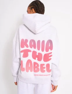 Cheap Kaiia Star Ombre Graphic Oversized Hoodie Grey Marl Sculpt & Leisure | Kaiia The Label