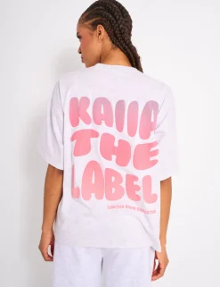 Discount Kaiia Star Ombre Graphic Oversized Tee Grey Marl Sculpt & Leisure | Kaiia The Label