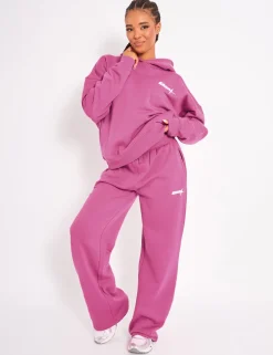 Clearance Kaiia Star Wide Leg Joggers Hot Pink Sculpt & Leisure | Kaiia The Label