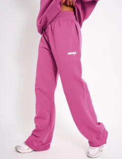 Clearance Kaiia Star Wide Leg Joggers Hot Pink Sculpt & Leisure | Kaiia The Label