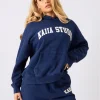 New Kaiia Studio Applique Logo Oversized Hoodie Denim Tracksuits | Tracksuits