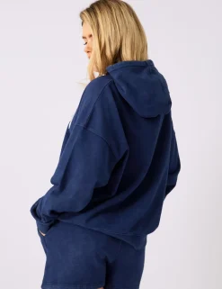 New Kaiia Studio Applique Logo Oversized Hoodie Denim Tracksuits | Tracksuits
